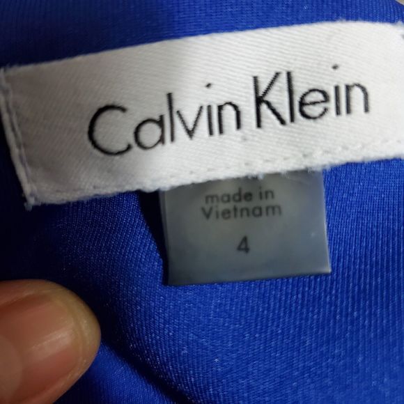 Calvin Klein Womens Sheath Knee Length Dress Size 4 Blue Crew Neck Sleeveless - Picture 6 of 8